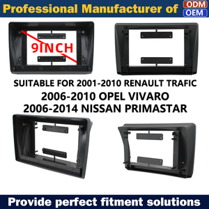 Panneau stéréo audio pour voiture pour NISSAN PRIMASTAR 2006-2014 & OPEL VIVARO 2006-2010 & RENAULT <span class=keywords><strong>TRAFIC</strong></span> 2001-2010, cadre d'<span class=keywords><strong>autoradio</strong></span> - Product Image 1