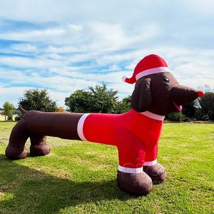 Personnage de mascotte gonflable drôle long chien Wiener <span class=keywords><strong>teckel</strong></span> pour la décoration de Noël en plein air - Product Image 1