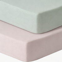 2 Packs de draps ajustés en mousseline de coton biologique pour lit de bébé 100% Biologique Literie pour enfants Usage quotidien Matelas de lit de bébé
