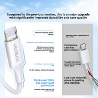 Kabel Data Ultra-Pendek PVC Tembaga Berlapis Timah USB-C ke USB-A Pengisian Cepat US286 untuk Ponsel iPhone 17/16 15Pro Max 14