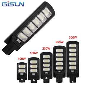 Gisun 센서 제어 야외 IP65 방수 100w <span class=keywords><strong>150w</strong></span> 200w 250w 300w 하나의 태양 Led 가로등