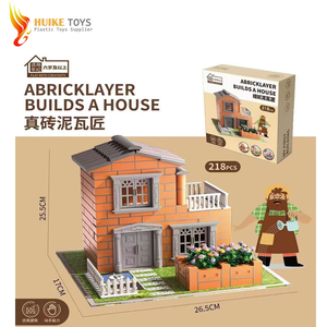 2025 barato cemento <span class=keywords><strong>arquitecto</strong></span> DIY montar Villa construir niños casa de muñecas ladrillos Diy apilamiento construcción plástico ladrillos casa conjunto - Product Image 4