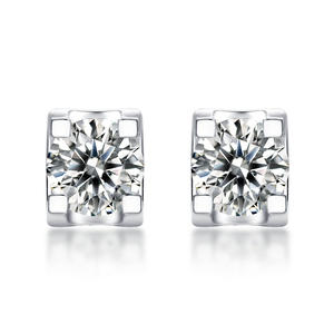 Pendientes de Plata de Ley con Moissanita de 0.5ct, Joyería Moderna y Elegante, Certificación GRA, Incrustaciones de Piedras D - Product Image 1