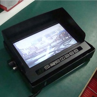 Monitor impermeable de 7 pulgadas, botón táctil, 3 canales de entrada, carcasa de aluminio, soporte en U con visera solar para maquinaria agrícola, vehículo