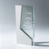 Trophée personnalisé en cristal K9 avec insert métallique, plaque de récompense en cristal gravée au laser pour cérémonie d'anniversaire d'entreprise