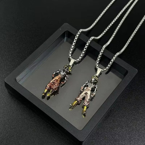 Colliers pendentifs <span class=keywords><strong>Dragon</strong></span> <span class=keywords><strong>Ball</strong></span> Saiyan pour hommes, colliers tendance hip-hop, bijoux d'anime - Product Image 1