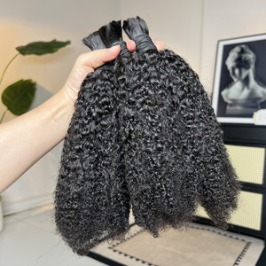 Extensions de cheveux humains afro crépus en vrac, cheveux indiens Remy, cheveux humains à tresser en vrac style bohème - Product Image 3