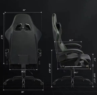 Chaise de jeu ergonomique pivotante pour simulateur de course, chaise de bureau exécutive pliable et extensible en cuir PU
