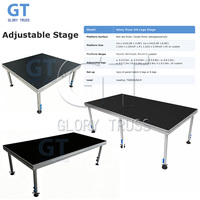 Plateforme de scène portable sur mesure en aluminium, verre transparent et acrylique pour événements, mariages et expositions