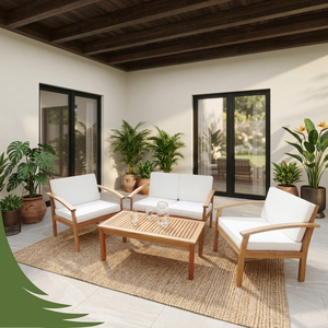 Canapé de jardin contemporain en bois d'acacia éco-responsable, une place, pour intérieur/extérieur, fabriqué au Vietnam par Thinh Phu IRIS - Product Image 6