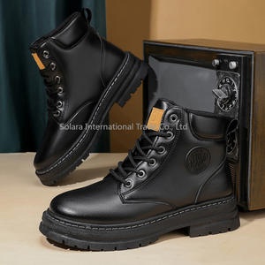 Fashionable Men's Ankle <b>Bootie</b> Short Boots Winter Autumn Waterproof Breathable Thick Sole Anti-slip Lightweight Workwear Style - Product Image 6