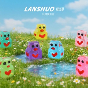 Lanshuo Colgante de Corazón de Pato 3D que Brilla en la Oscuridad, Accesorio de Joyería DIY, Llavero, Regalo, Adorno de Escritorio, Estilo de Dibujos Animados Unisex - Product Image 2