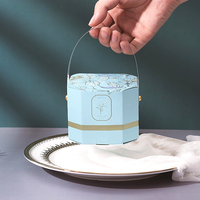 Boîte-cadeau de mariage octogonale romantique fraîche et portable de luxe personnalisée emballage de bijoux boîtes en papier pour bague de mariage vente en gros