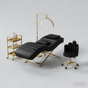 Leadir Moderna Cama para Pestañas con Base de Acero Inoxidable Ajustable, Color de Cabezal Personalizable, Cuero PU, para Salón de Belleza, Peluquería y Dormitorio - Product Image 3