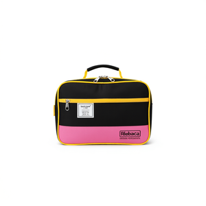 Afebaca Sac de voyage pour femme, organiseur d'insertion pour sac à main, trousse de maquillage rose rectangulaire avec fermeture éclair et doublure en polyester - Product Image 1