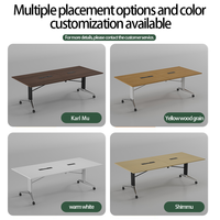 Table de conférence moderne de luxe haut de gamme E0, grande table de bureau, table d'école convertible, extensible, en bois, modulaire, pour salle de réunion
