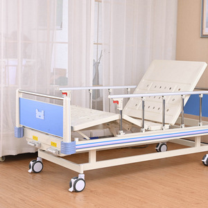 Cama de Hospital A13 Enjoying Happiness, Color Azul Rey, Estructura de Acero, Mecánica, con Control Remoto para Cuidado del Paciente - Product Image 2