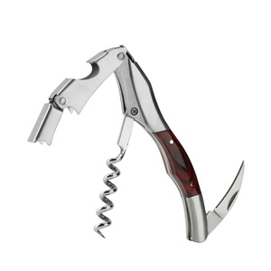 <span class=keywords><strong>Ouvre</strong></span>-bouteille en acier inoxydable avec manche en bois personnalisé, tire-bouchon <span class=keywords><strong>manuel</strong></span> écologique, finition satinée, coffret cadeau - Product Image 1