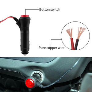 Car Cigarette Lighter Power Adapter 12V 24V Auto Charger Socket Plug 1m/2m/3m Universal Connector with Switch <strong>Cable</strong> - Product Image 5