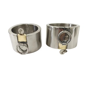 Esposas de Tobillo con Bloqueo de 6 cm de Alto, de Acero Inoxidable, para Bondage, BDSM, Fetichismo, Juguetes Sexuales para Parejas, Black Emperor - Product Image 2
