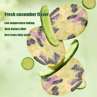 Snacks de Granos con 10 Vegetales, Galleta de Arroz Sabor Pepino Fresco, Bolsa de 108g, Snack Horneado a Baja Temperatura No Frito, Venta al por Mayor