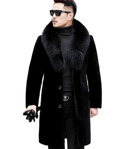 Manteau en cuir et <span class=keywords><strong>fourrure</strong></span> pour <span class=keywords><strong>homme</strong></span>, mi-long, en fausse <span class=keywords><strong>fourrure</strong></span> de vison, doublé de polaire, rembourré, chaud, pour hommes d'âge moyen et âgés - Product Image 6
