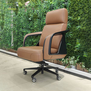 Chaise de bureau de direction KEPO Furniture, luxe italien, finition brillante orange, chaise de bureau moderne ergonomique en cuir de haute qualité pour la maison - Product Image 1