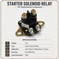 Mini relais solénoïde de démarrage 12V de remplacement pour tondeuse autoportée et tracteur