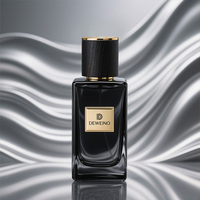 Nouveau design de flacon de parfum unique, flacon de parfum carré noir 50 ml, flacons de parfum vides avec emballage et couvercle