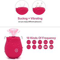 Vibrateur Rose en Gros Rechargeable par USB, 10 Modes de Vibration, Étanche, Jouet Sexuel pour Femmes avec Stimulation Clitoridienne et des Mamelons