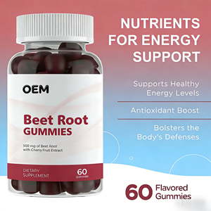 Gomitas de Vinagre de Sidra de Manzana con Raíz de Remolacha OEM, 500 mg de Extracto de Cereza para la Circulación, Energía, Soporte Antioxidante, Sin Alérgenos, 60 Unidades para Adultos - Product Image 4