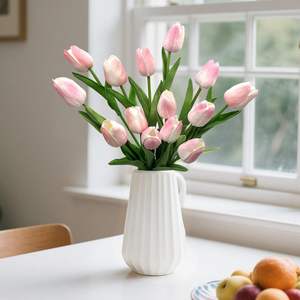 Bouquet de tulipes artificielles en caoutchouc souple simulé, fleurs artificielles transfrontalières pour la décoration intérieure, Noël, Saint-Valentin - Product Image 6