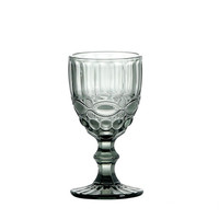Gobelets à vin épais gaufrés de 8oz en couleurs originales Ambre Rose Violet Vert Bleu Gris Rouge Tasses à vin en verre de style vintage