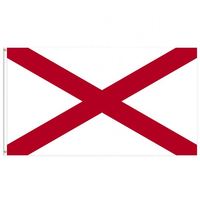Drapeau d'Alabama 3x5 pieds pour extérieur, avec croix de Saint-Antoine rouge, en polyester, pour jardin et décoration