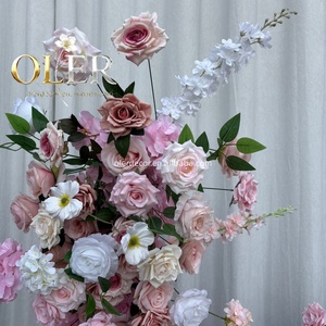 Arco Floreale Centrotavola per Matrimonio Stile Naturale con <span class=keywords><strong>Fiori</strong></span> Artificiali in Seta e <span class=keywords><strong>Fiori</strong></span> Giganti Profumati Fatti a Mano Rosa - Product Image 3