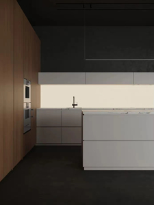 ชุดตู้ครัวสไตล์โมเดิร์นสั่งทำพิเศษ พร้อมไอส์แลนด์ไม้จริงหินอ่อนสุดหรู สำหรับตกแต่งภายในบ้านสไตล์ร่วมสมัย - Product Image 6