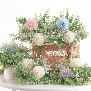 M-1140 Kunstmatige Multi-Kleuren Levensechte Bewaarde Bloemen Real Touch Kunstmatige 12-Vork Asters Bloemstuk Notitieboek