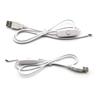 Câble USB à extrémité ouverte avec interrupteur d'alimentation 501, contrôle de puissance DIY, conducteur en cuivre, isolation PVC LANO-20516 12V pour projets personnalisés