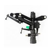 Sprinkler Taman Putar Irigasi 360 Gear Drive Brass Impact Drive Hitam dengan Jangkauan 8-12M untuk Penggunaan Pertanian