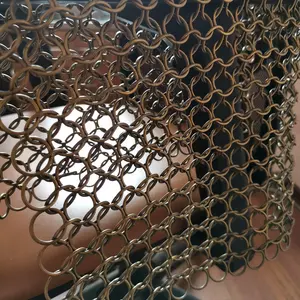 Iron Mesh Wire Decorative Chain Mail Ring Mesh Curtain With Color Finished