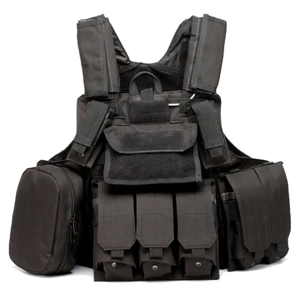 Men Tactical Molle Vest Loaded Assault Plate Carrier Holder Combat Gear