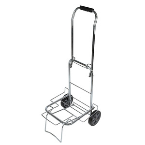 Folding Portable Steel Hand <b>Cart</b> With Four Wheels For Grocery Shopping And Home Use - Product Image 3