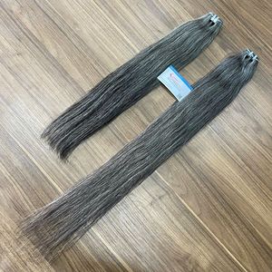 ผมต่อจากเวียดนาม100% ผมแท้สีเทาธรรมชาติขนาด8-32นิ้วมีสินค้าในสต็อก - Product Image 3