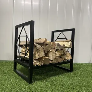 Metal Fire Wood Rack For Indoor Outdoor Fireplace Tool Firewood Rack