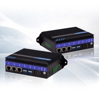 Boîtier d'ordinateur pare-feu J1900/J1800 Pc 4COM Linux 6 * USB Nano Mini PC intégré industriel sans ventilateur prise en charge 4g WiFi