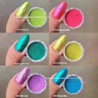 Arc-en-ciel bonbons miroir magique 3D français en plastique Nail Art décalcomanies autocollants Super foudre Aurora irisé fée clair de lune