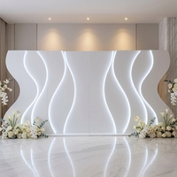 Fournisseur de décorations de mariage élégantes et luxueuses 2026, toile de fond murale en PVC acrylique blanc pour mariage