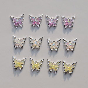 Breloques Papillon en Alliage de Zinc Plaqué Couleur Aurore, Fournitures de Fabrication de Bijoux DIY, Pendentifs Unisexe, Collection Printemps 2024 - Product Image 1