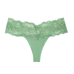 Mutandine di pizzo trasparente Sexy da donna americana biancheria intima <span class=keywords><strong>perizoma</strong></span> alla moda di tutti i giorni con modello personalizzato <span class=keywords><strong>perizoma</strong></span> tinta <span class=keywords><strong>in</strong></span> tinta unita Lingerie - Product Image 4