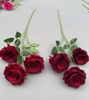 Roses artificielles en tissu de haute qualité, toucher réaliste, vente en gros, décoration pour la fête des mères et les mariages